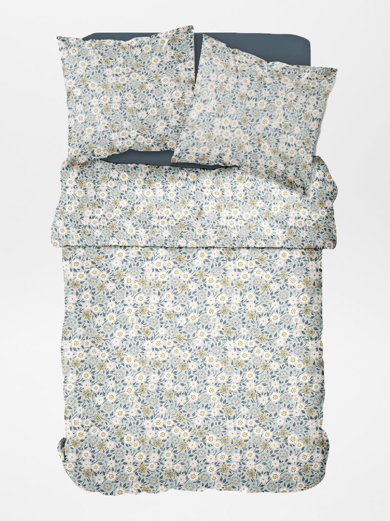 Lakenset met bloemenprint - Voor 2-persoonsbed WIT - Kiabi