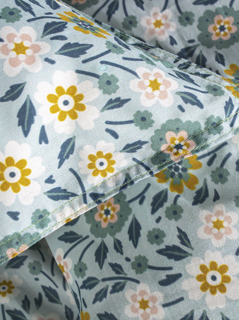 Lakenset met bloemenprint - Voor 2-persoonsbed WIT - Kiabi