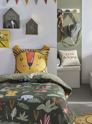 Lakenset met jungleprint voor 1-persoonsbed