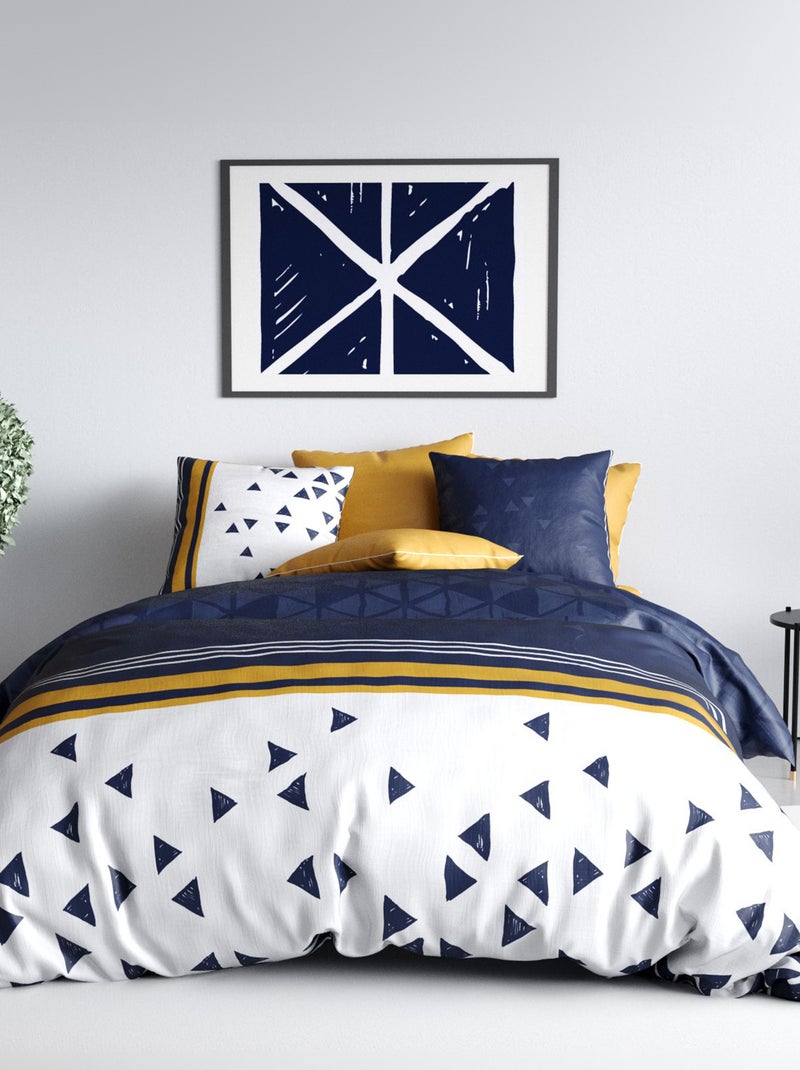 Lakenset met print - Voor 2-persoonsbed WIT - Kiabi