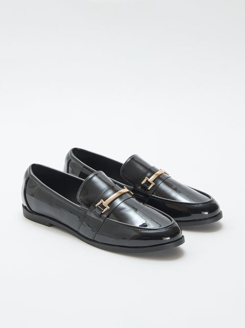 Lakmocassins met goudkleurige fantasiejuwelen - Kiabi