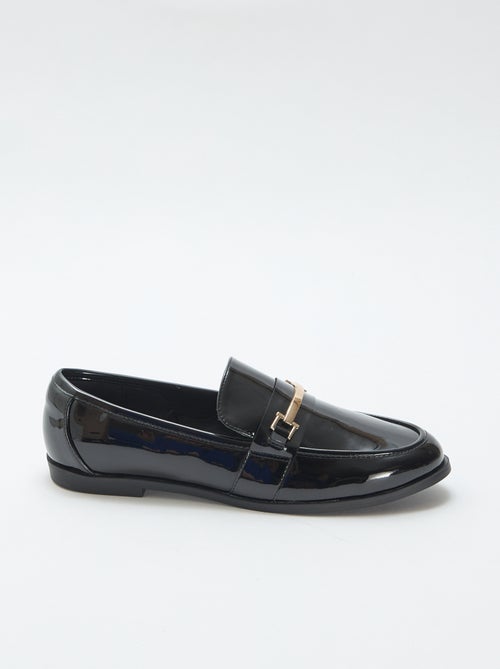 Lakmocassins met goudkleurige fantasiejuwelen - Kiabi