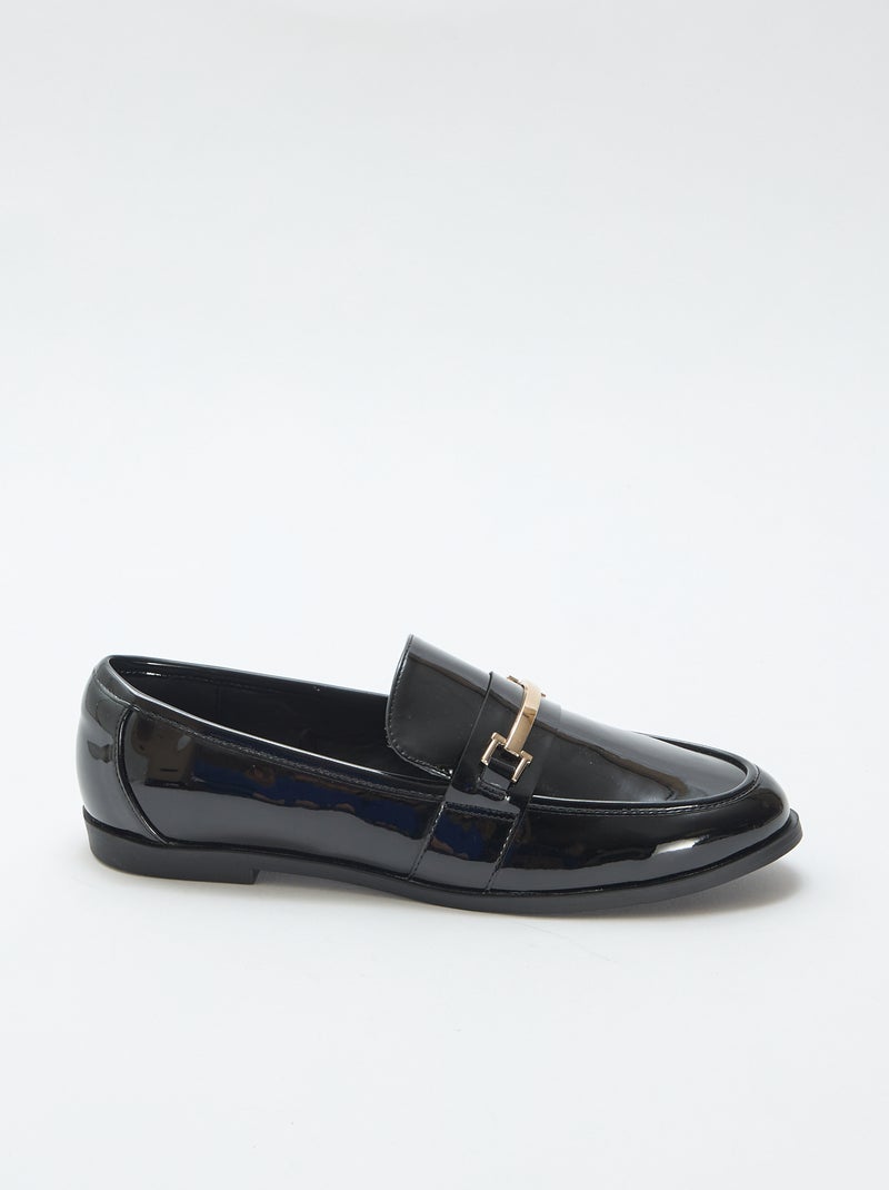 Lakmocassins met goudkleurige fantasiejuwelen Zwart - Kiabi
