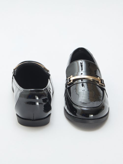 Lakmocassins met goudkleurige fantasiejuwelen - Kiabi