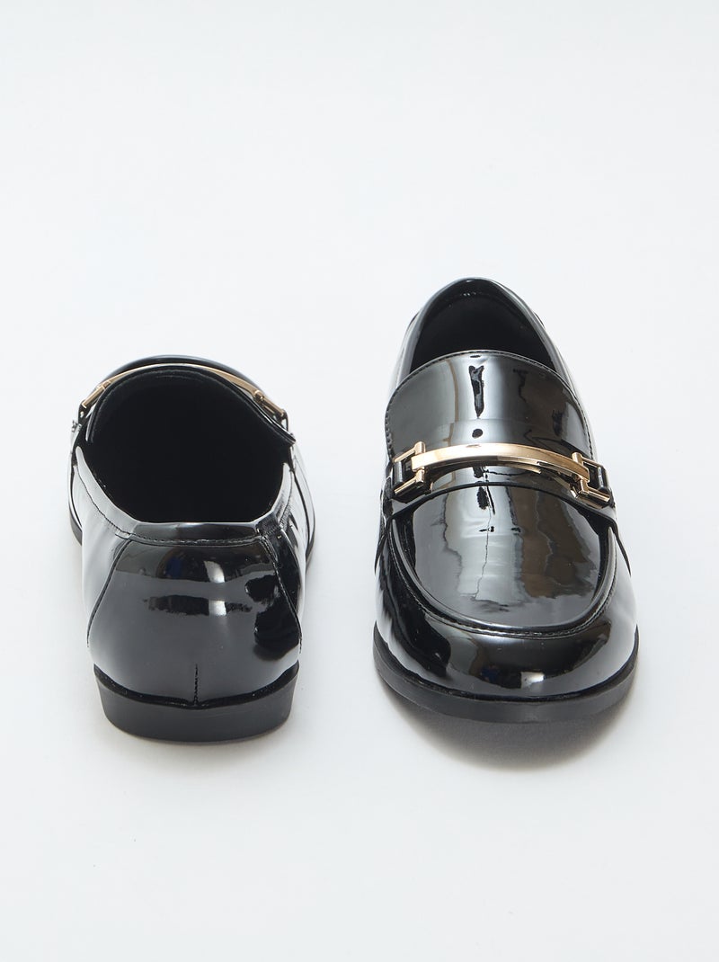 Lakmocassins met goudkleurige fantasiejuwelen Zwart - Kiabi