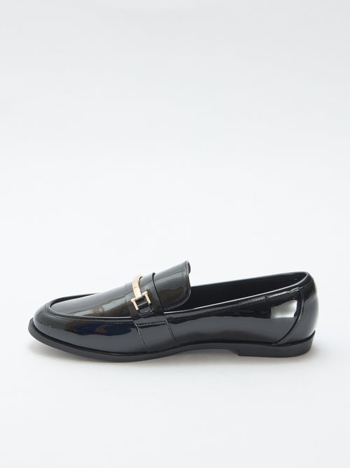 Lakmocassins met goudkleurige fantasiejuwelen - Kiabi