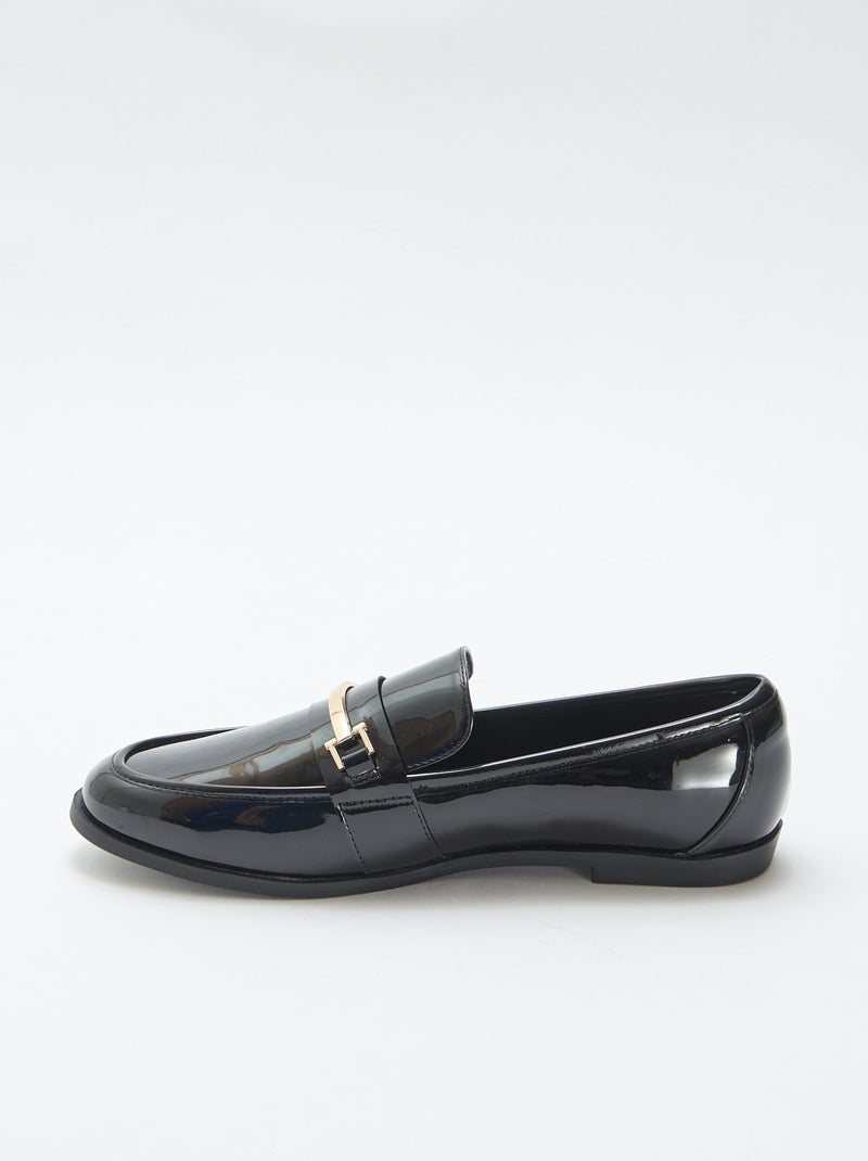Lakmocassins met goudkleurige fantasiejuwelen Zwart - Kiabi