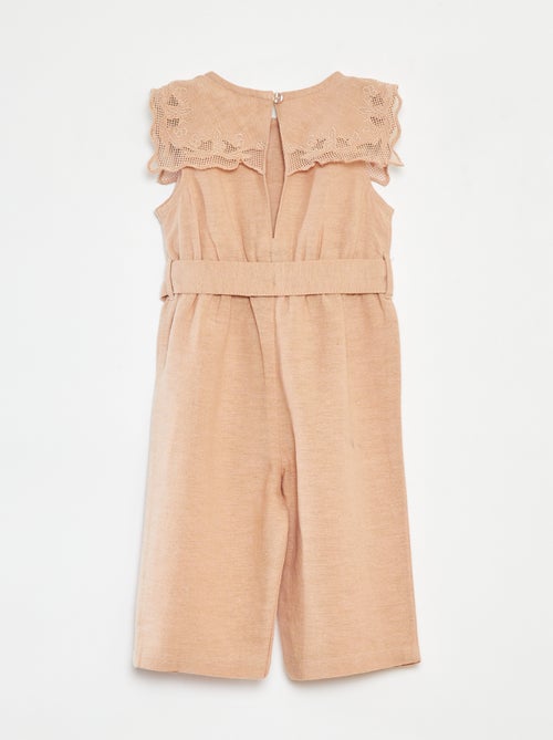 Lang babypakje met kraagje en ceintuur - Kiabi