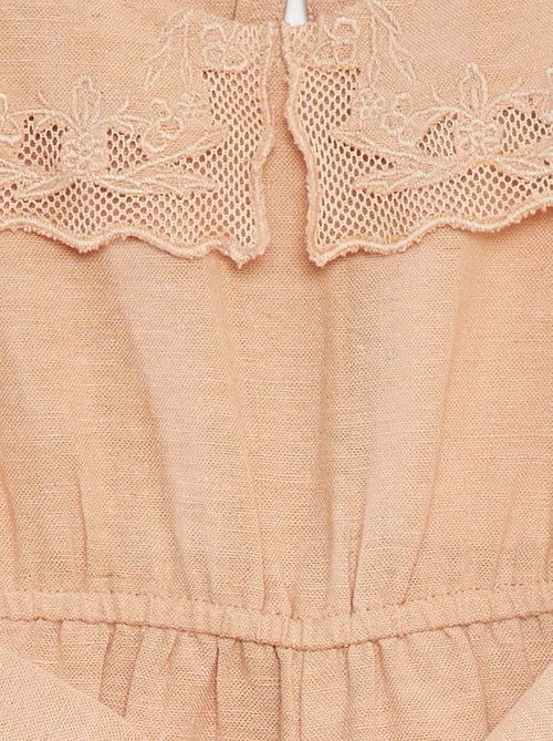 Lang babypakje met kraagje en ceintuur - Kiabi