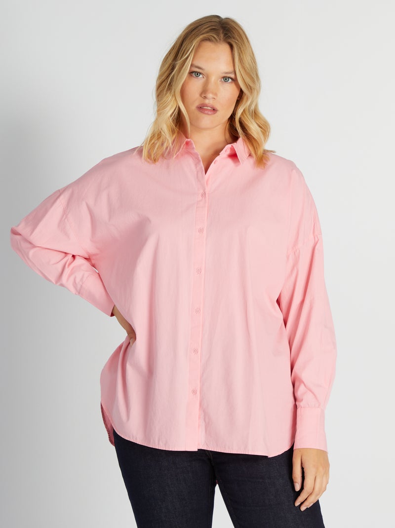 Lang blouse met Italiaanse kraag ROSE - Kiabi