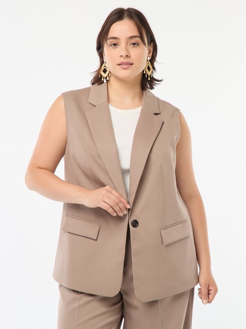 Lang, mouwloos jasje - - Kiabi