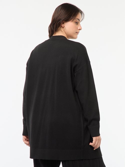 Lang, open vest van dun tricot - Kiabi