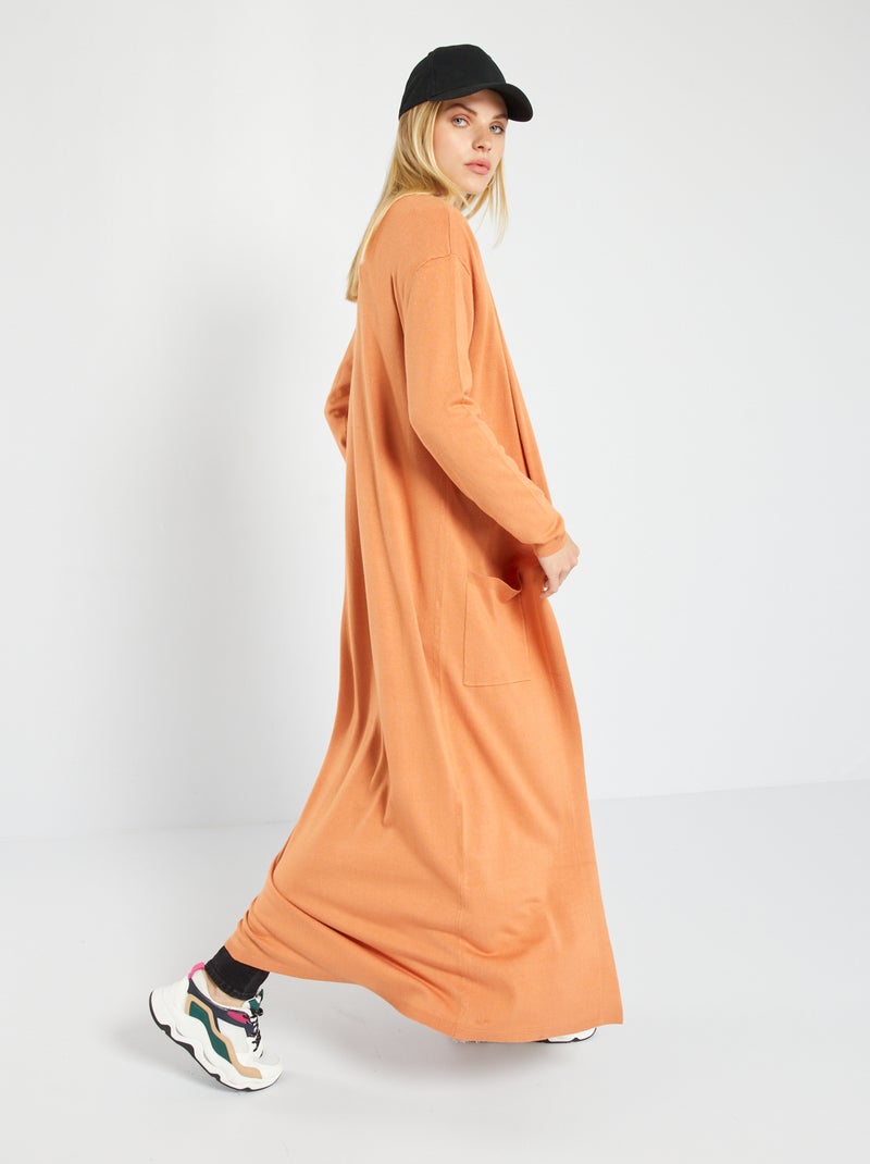 dames vest lang bruin