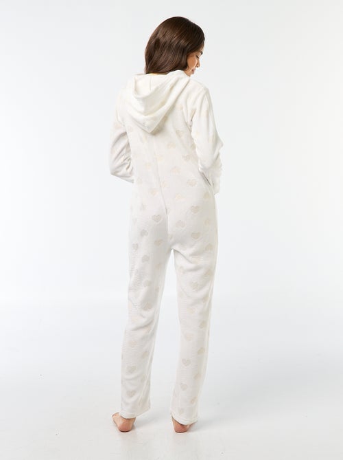 Lang pyjamapak van fleece met hartjesmotief - Kiabi