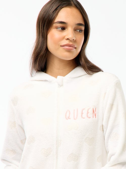 Lang pyjamapak van fleece met hartjesmotief - Kiabi