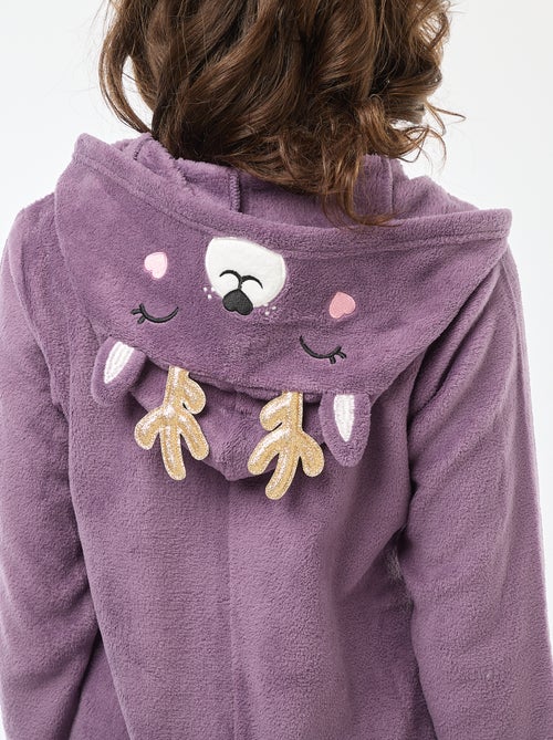 Lang pyjamapak van fleece met hertje - Kiabi