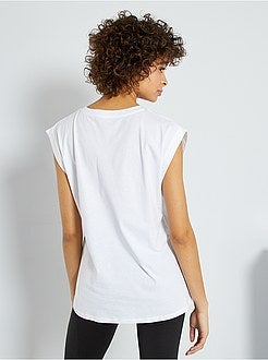 Lang T-shirt met borduurwerk - Kiabi