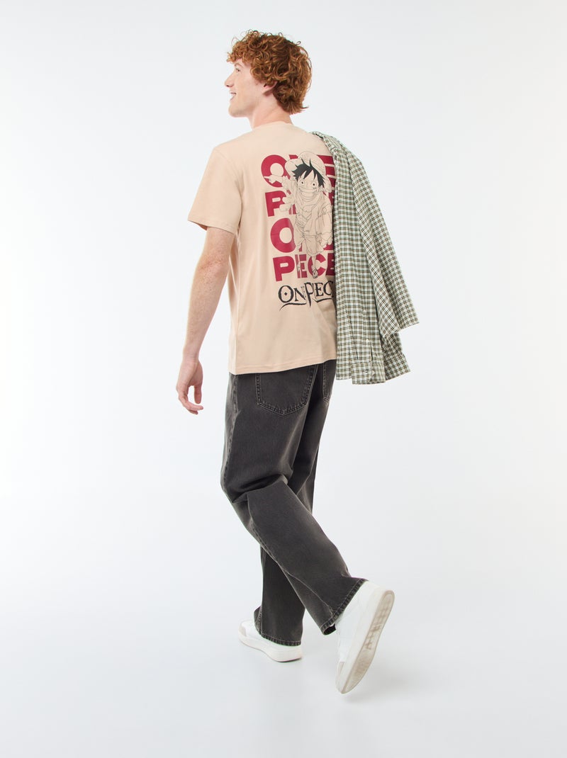 Lang T-shirt met 'One Piece'-print Biege - Kiabi
