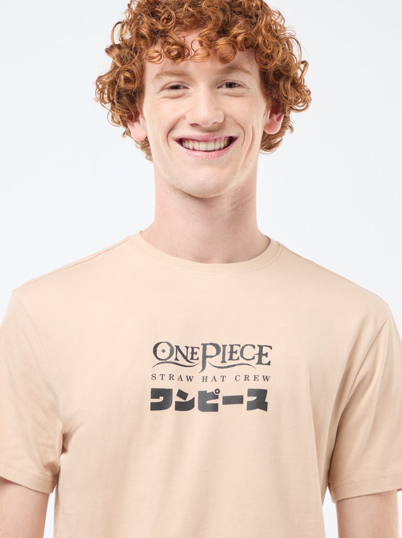 Lang T-shirt met 'One Piece'-print Biege - Kiabi