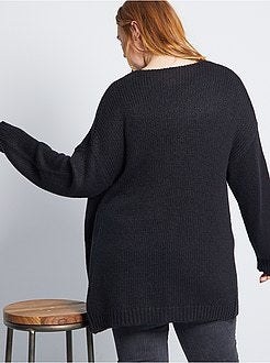 Lang vest van dik tricot - Kiabi