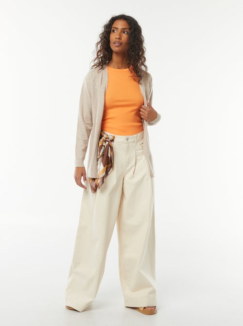 Lang vest van dun tricot - Kiabi