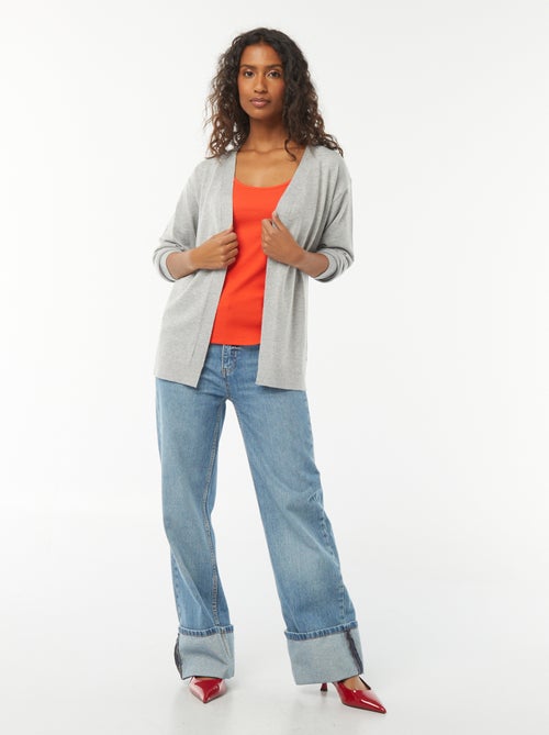 Lang vest van dun tricot - Kiabi