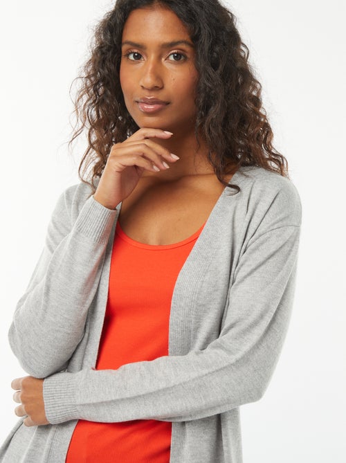 Lang vest van dun tricot - Kiabi