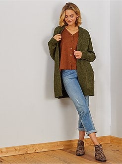 Lang vest van luchtig tricot - Kiabi