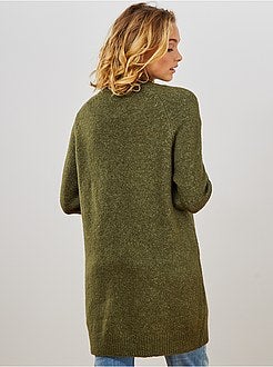 Lang vest van luchtig tricot - Kiabi