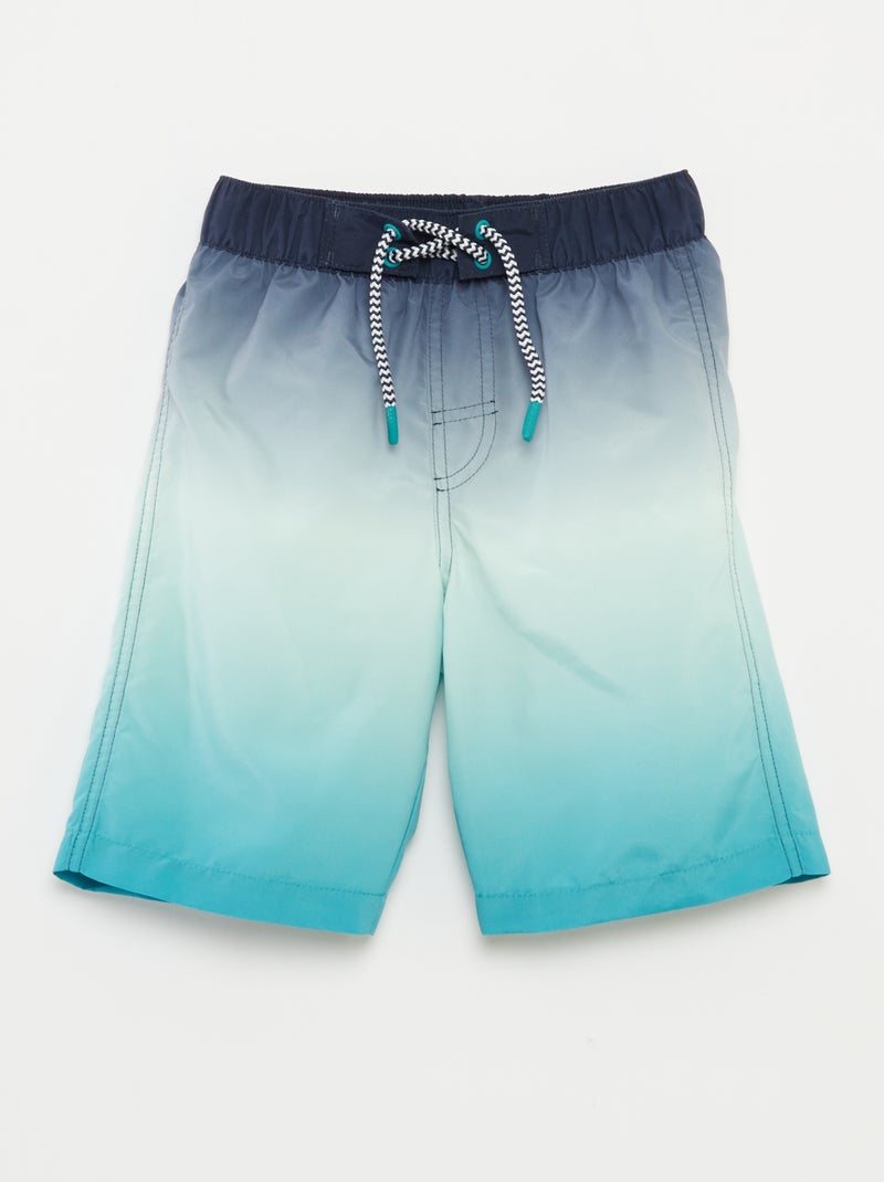 Lang zwemshort met kleurovergangseffect BLAUW - Kiabi