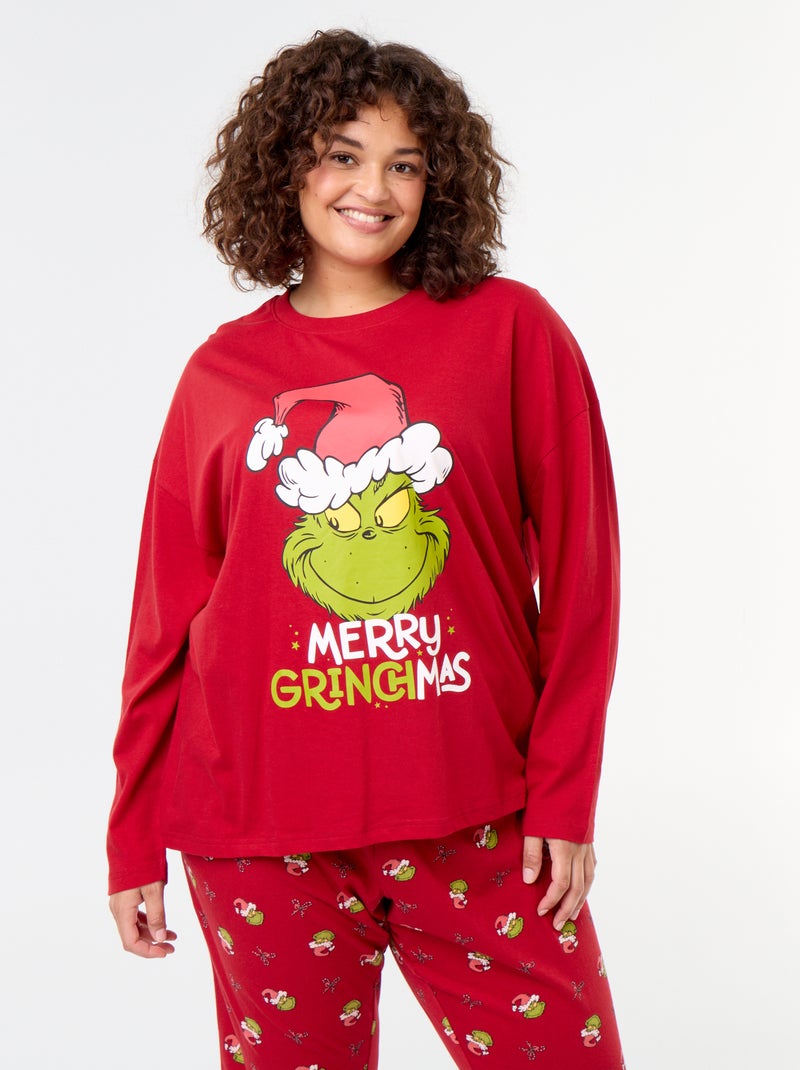 Lange 2-delige pyjama 'De Grinch' Rood - Kiabi