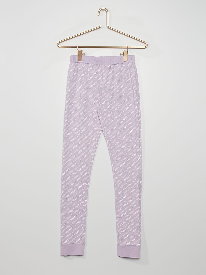 Lange, 2 delige pyjama 'Good vibes' PAARS Kiabi 14.00€