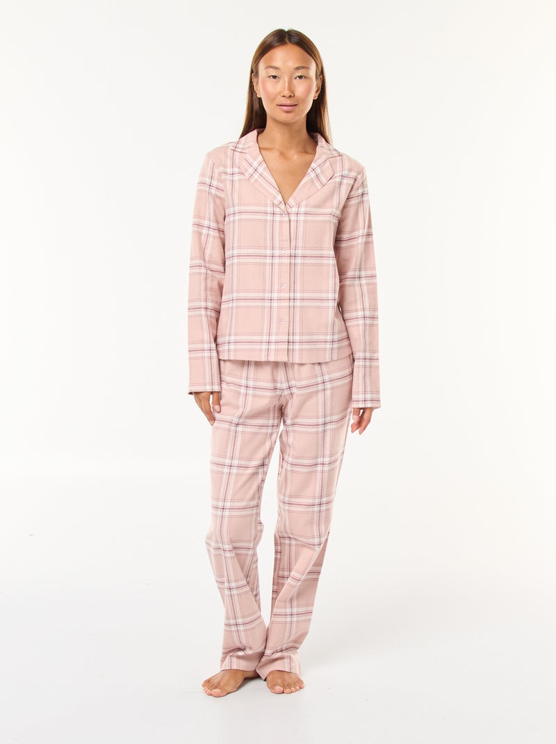 Lange, 2-delige pyjama met broek + nachthemd - 2-delig Rose - Kiabi