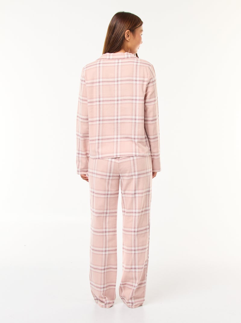 Lange, 2-delige pyjama met broek + nachthemd - 2-delig Rose - Kiabi