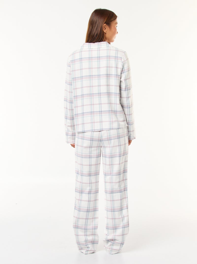 Lange, 2-delige pyjama met broek + nachthemd - 2-delig Wit - Kiabi