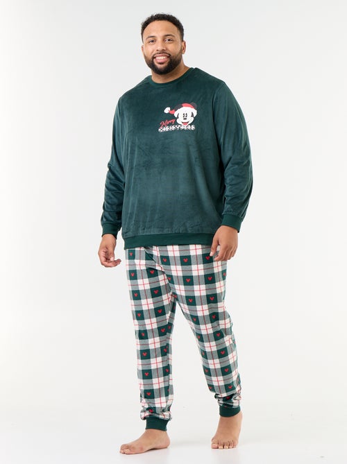Lange 2-delige pyjamaset van fleece 'Mickey' 'Disney' - Kiabi
