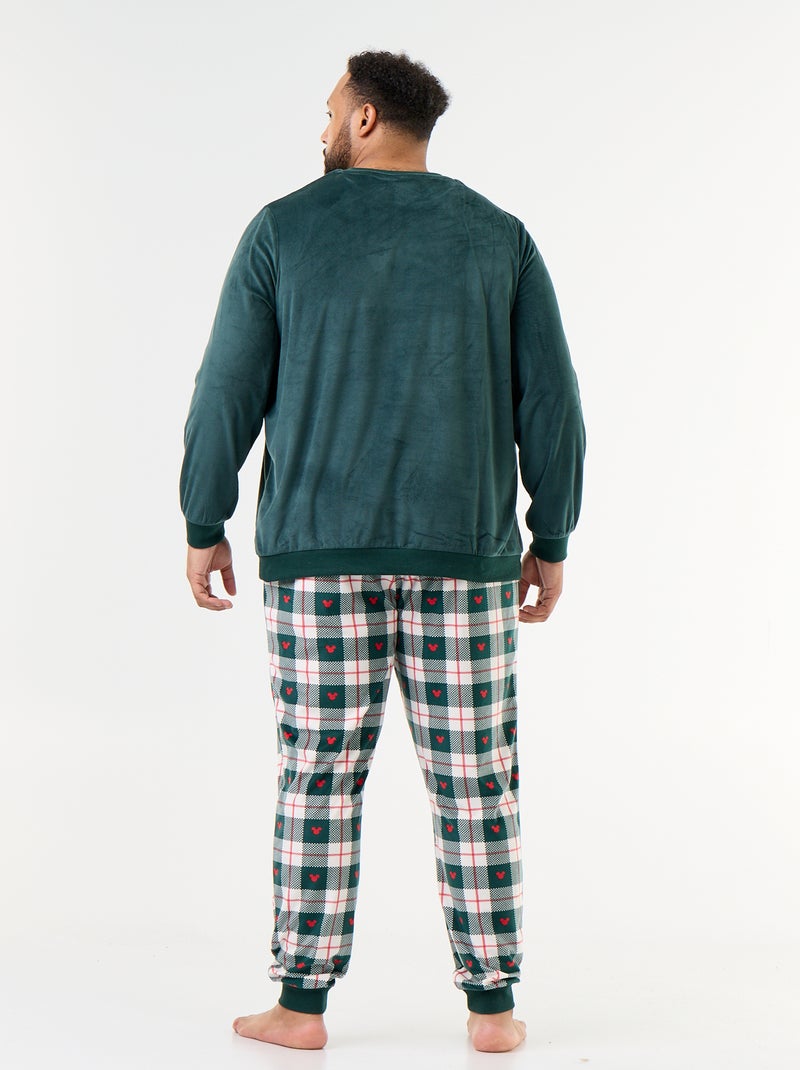 Lange 2-delige pyjamaset van fleece 'Mickey' 'Disney' Blauw - Kiabi