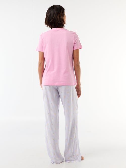 Lange bedrukte pyjama - 2-delig - Kiabi