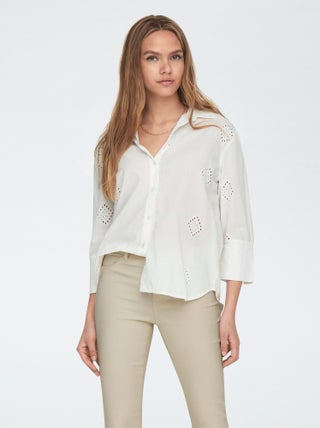 Lange blouse met 3/4-mouw en broderie anglaise | 'JDY'