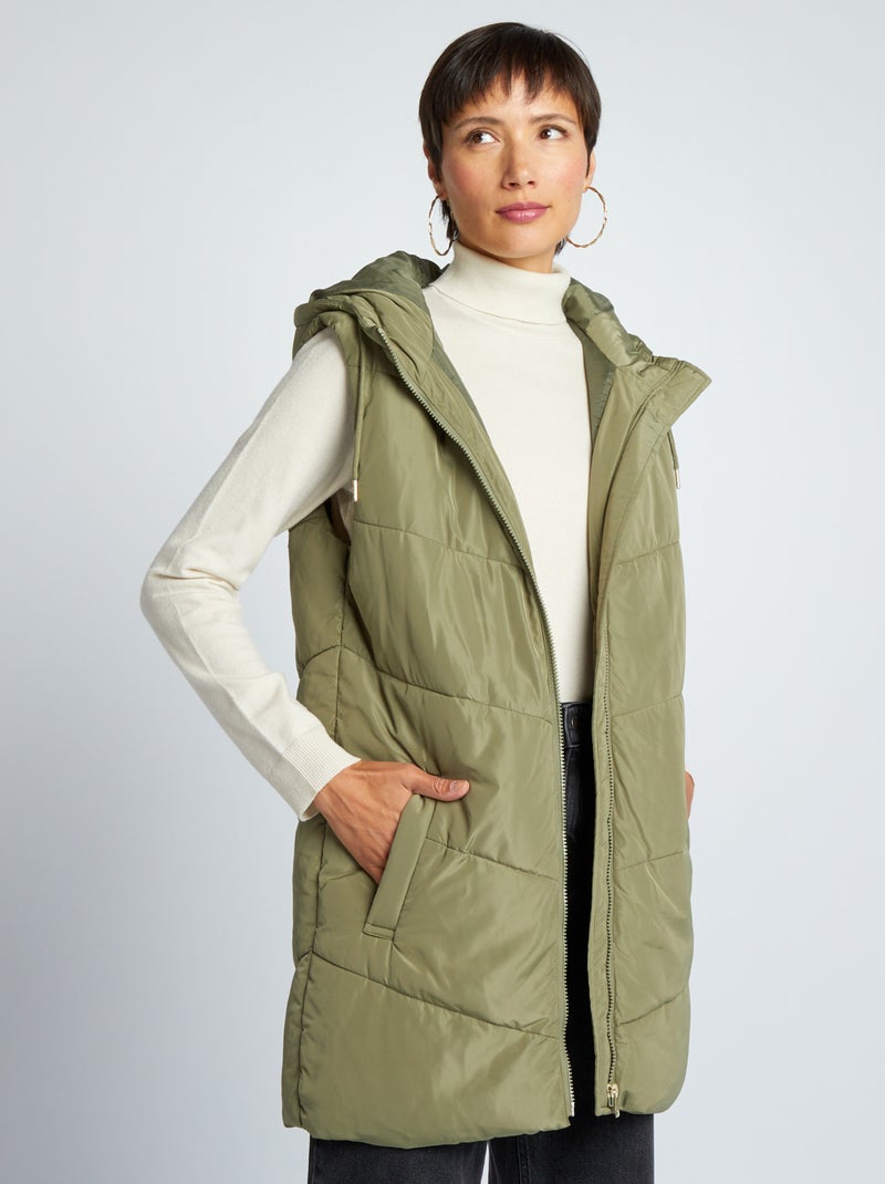 Lange bodywarmer GROEN - Kiabi