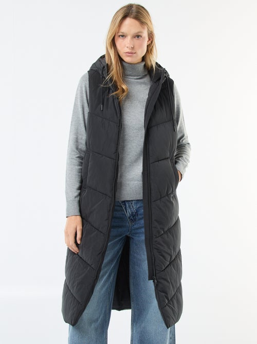 Lange bodywarmer met capuchon - Kiabi