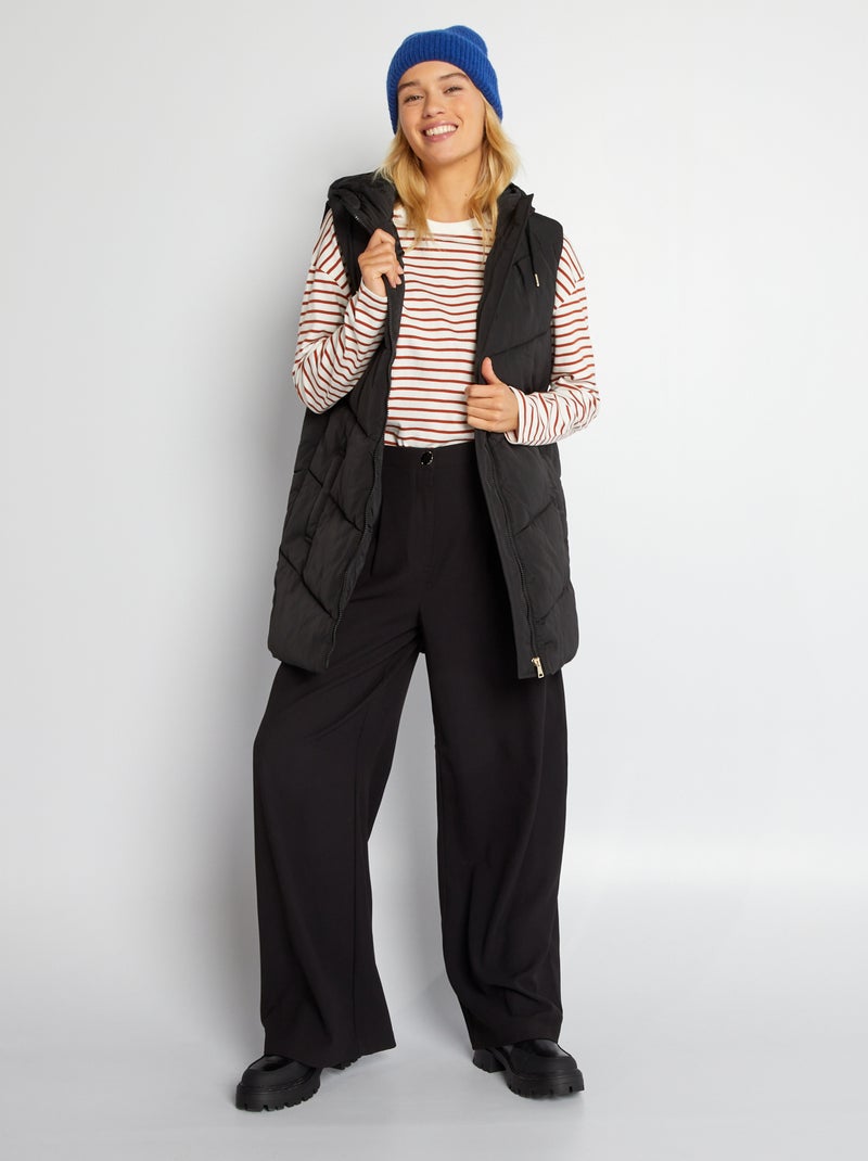 Lange bodywarmer ZWART - Kiabi