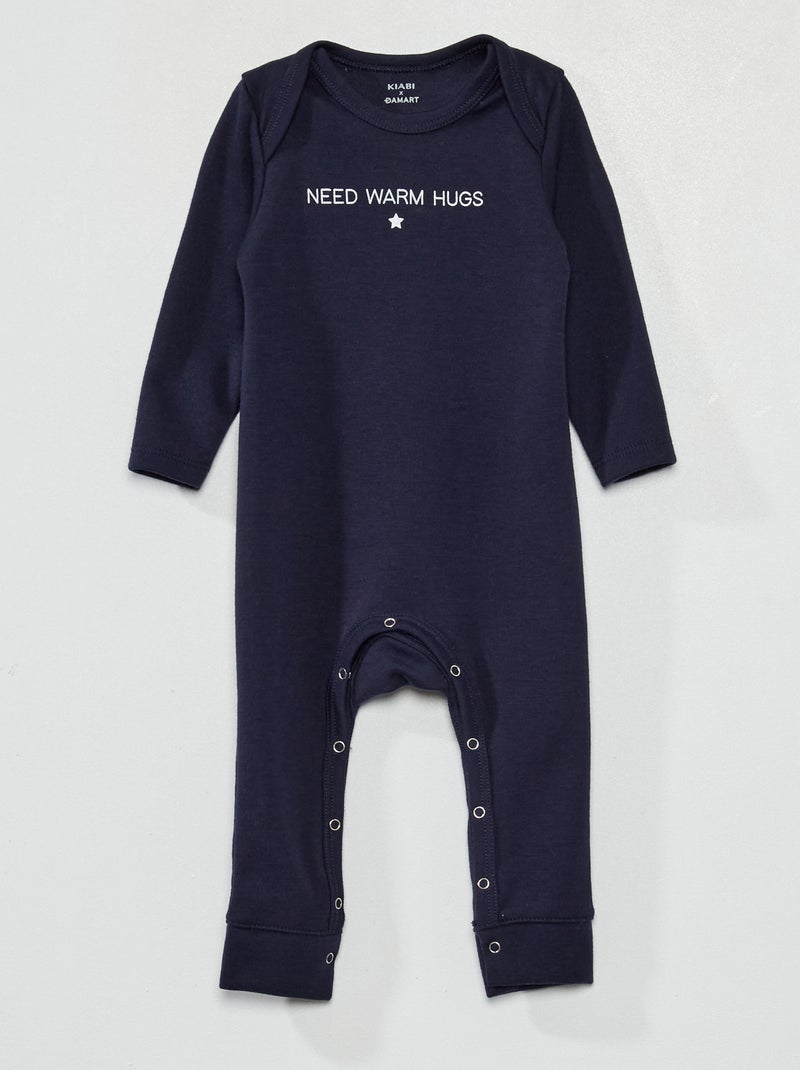 Lange 'Damart'-body van Thermolactyl-vezel (niveau 3) blauw - Kiabi