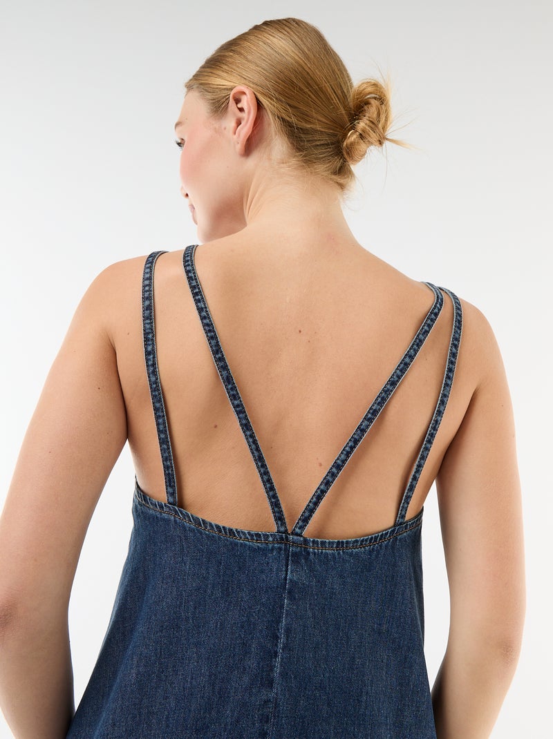 Lange denim jurk Blauw - Kiabi