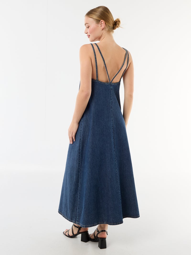 Lange denim jurk Blauw - Kiabi