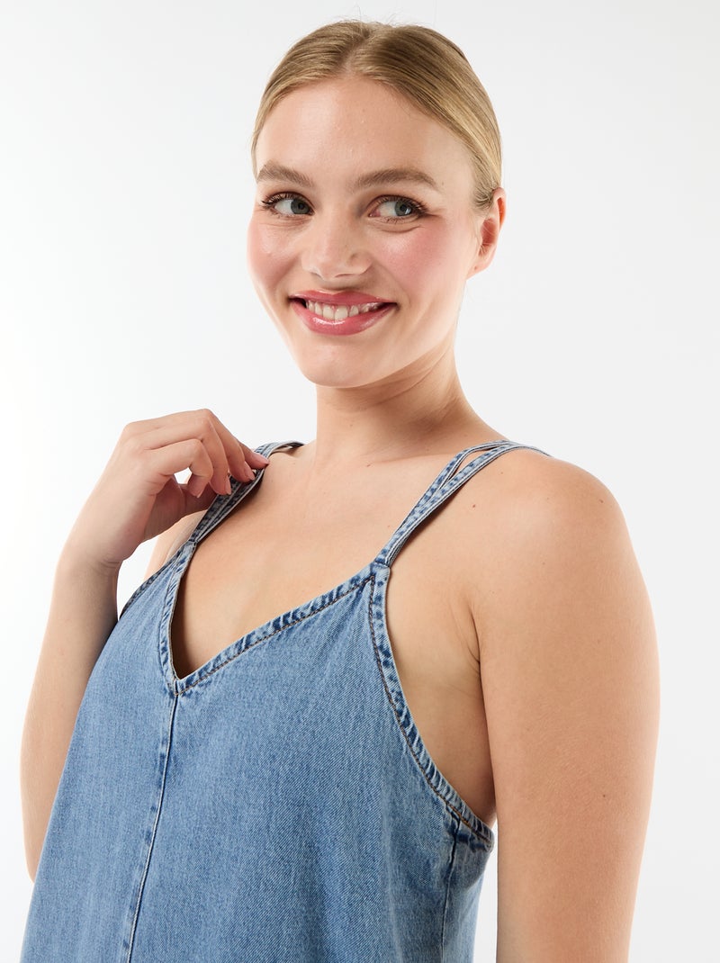 Lange denim jurk Blauw - Kiabi