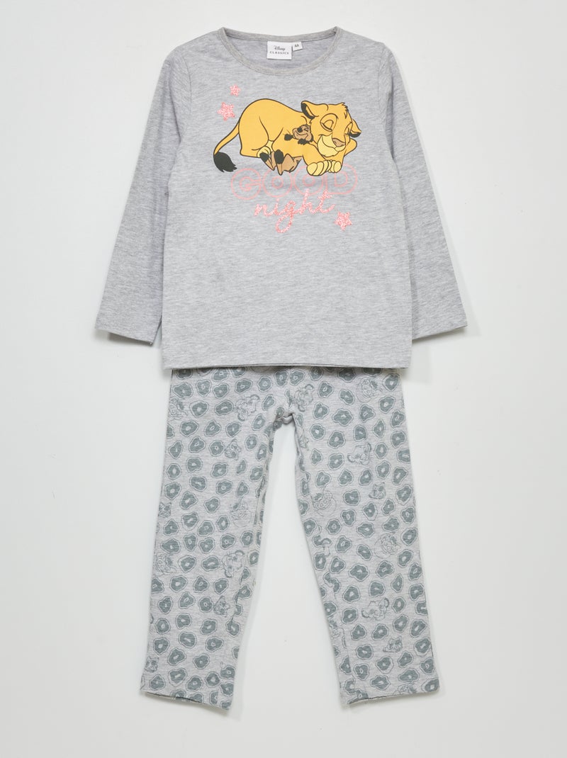 Lange Disney-pyjama met 'De Leeuwenkoning'-print - 2-delig GRIJS - Kiabi