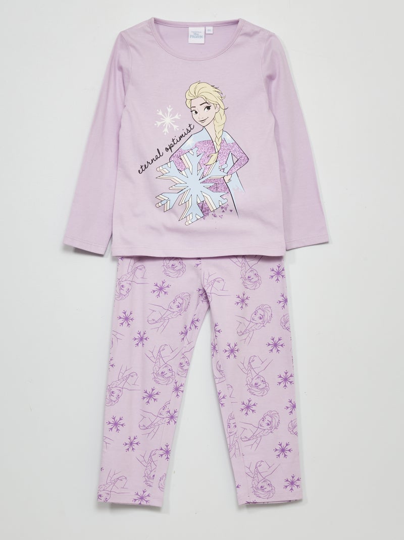 Lange Disney-pyjama met Frozen-print - 2-delig PAARS - Kiabi