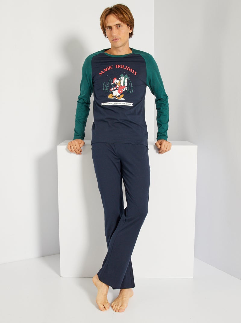 Lange Disney-pyjama van jersey - 2-delig donald - Kiabi