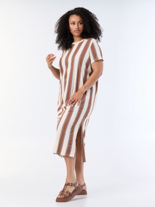 Lange effen T-shirtjurk